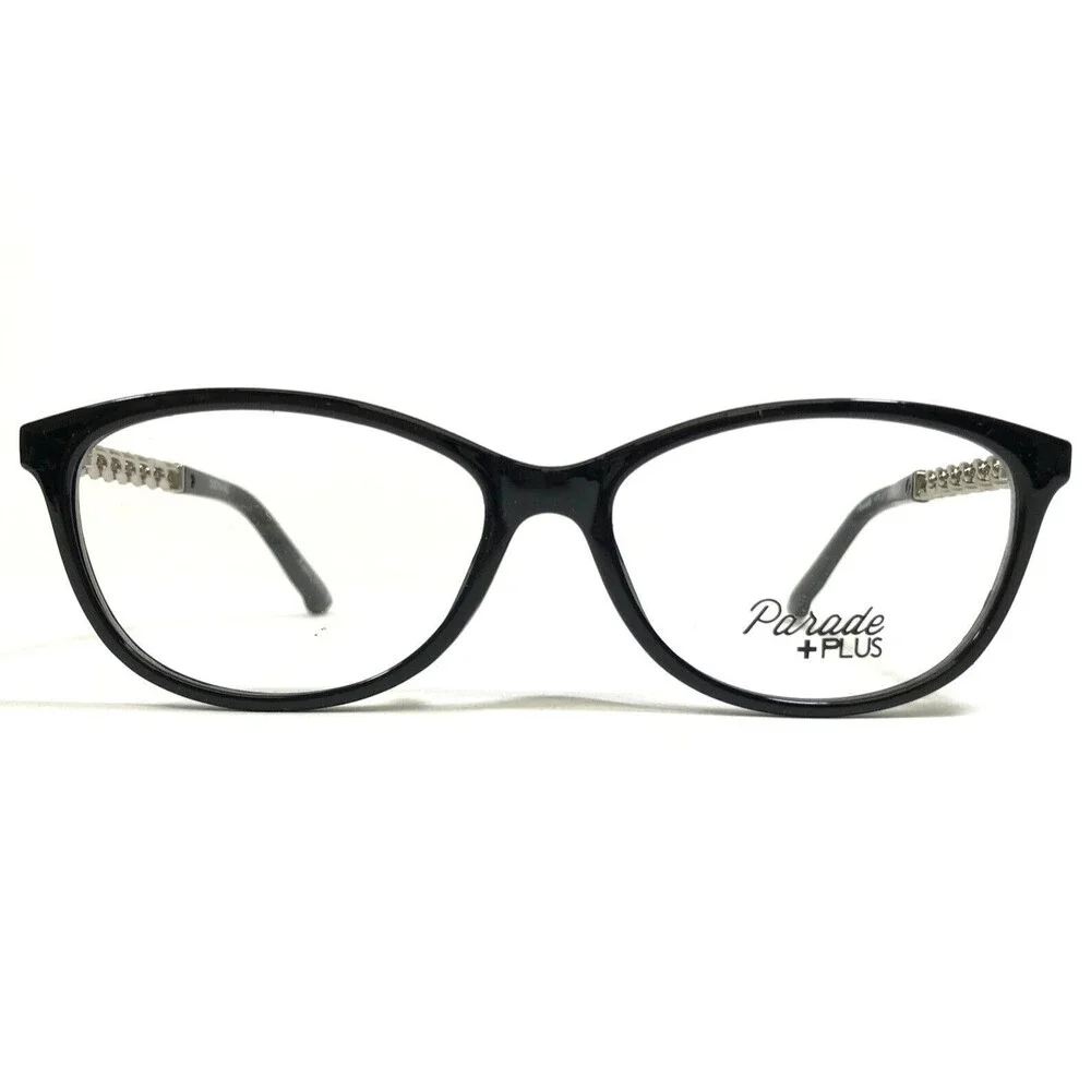 Parade Eyeglasses Frames 2120 BLACK Silver Cat Eye Full Rim 53-15-142